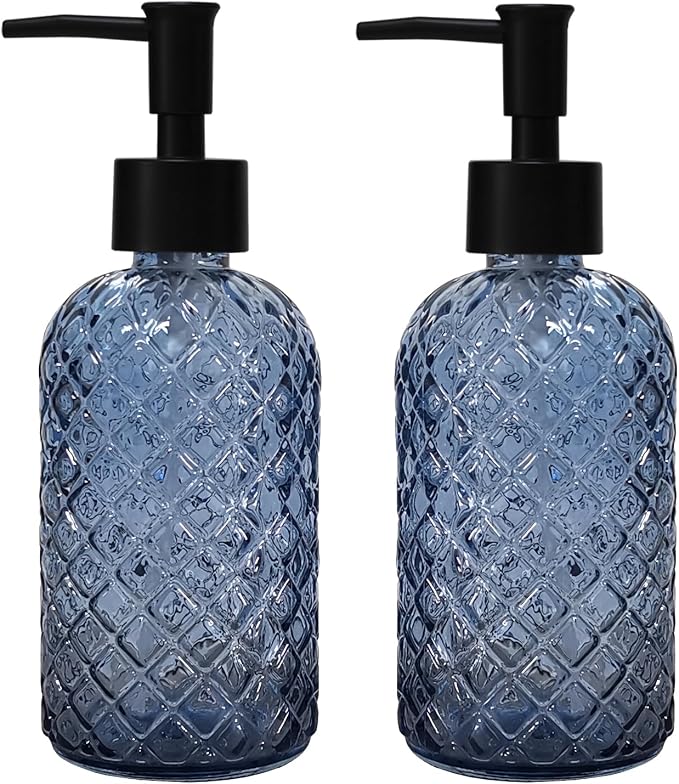YYTSGG Blue Glass Dish Soap Dispenser by YYTSGG