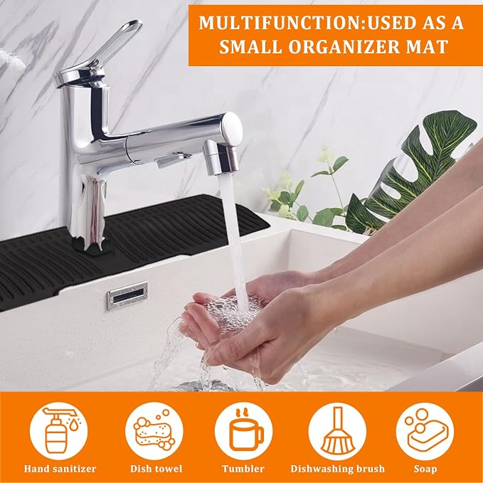 30 Inch Sink Splash Guard, Longer Silicone Sink Mat - Image 7