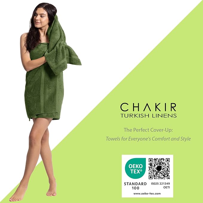 Chakir Turkish Linens 100% Cotton Personalized 3-Piece Set, Moss | Personalized - Image 5