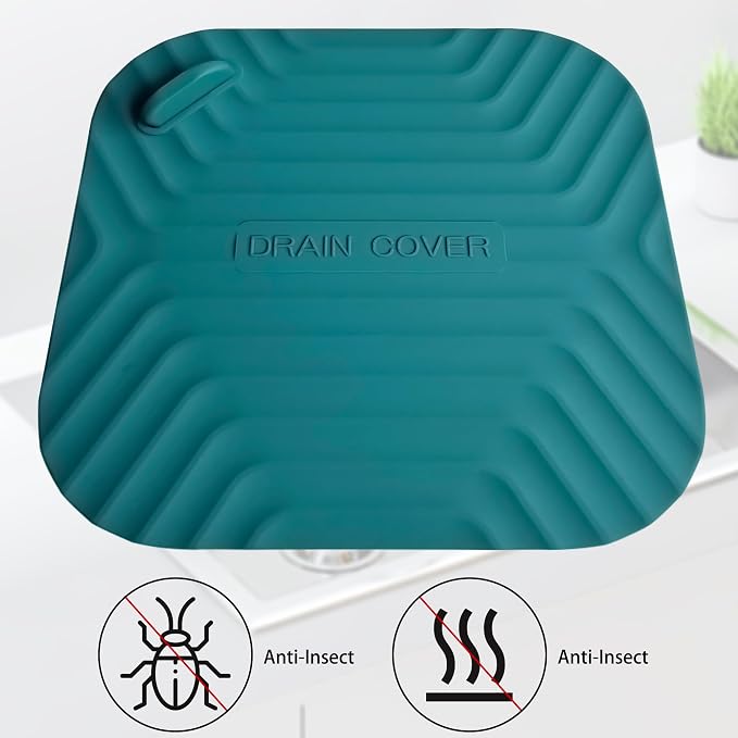 2 Pcs Blackish Green Shower Drain Cover Tub | Sewer Anti-Odor Mat Deodorizing - Image 4