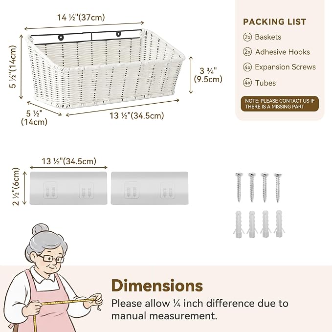 GRANNY SAYS Wicker Hanging Basket, RV Storage and Organization, 2 Pack - Image 8