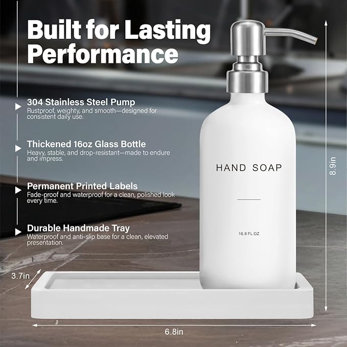 Prus Waso White Soap Dispenser for Kitchen Sink - Image 2