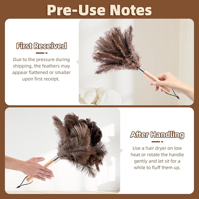 2 Pack Ostrich Feather Dusters for Cleaning - Image 2