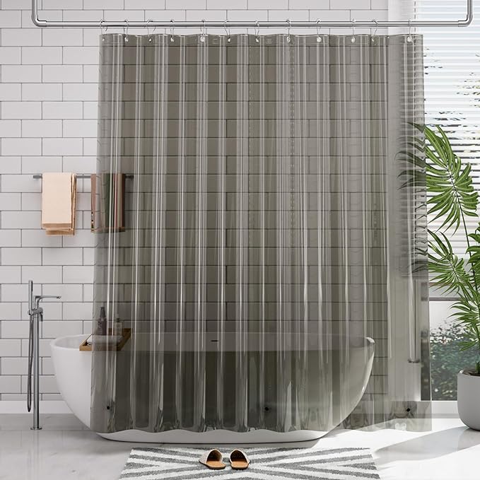 AmazerBath Transparent Black Shower Curtain Liner, 72x72 Shower Liner, - Image 7