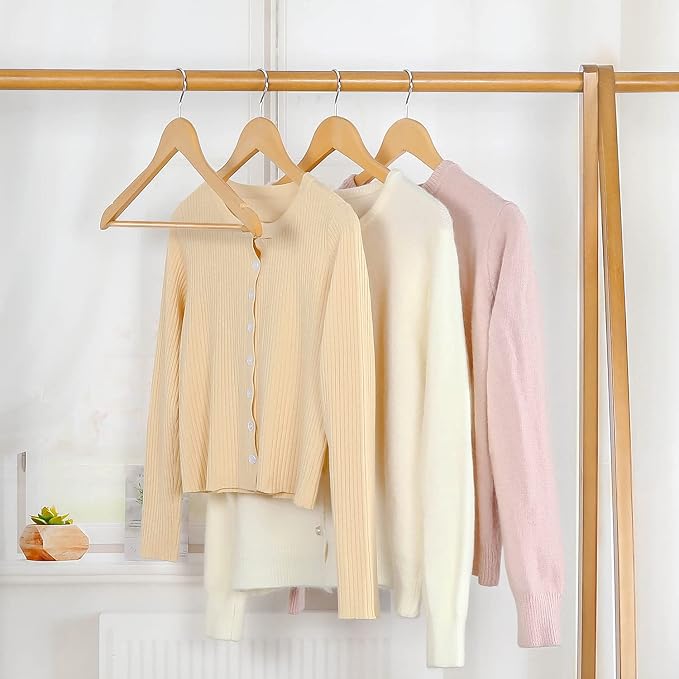 TOPIA HANGER Wooden Hangers 30 Pack, Wood Clothes Hanger Natural | Durable Coat - Image 5