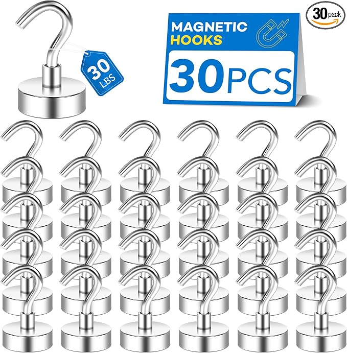 LOVIMAG Magnetic Hooks for Cruise Essentials 2026 Cabins Door 30 Pack-30LBS by LOVIMAG