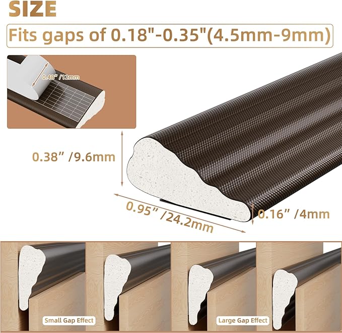 Kneelisa 196” Wedge-Shape Foam Window Weather Stripping Door Seal | - Image 2
