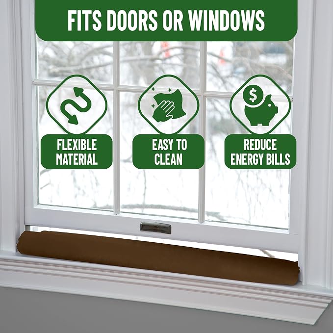 Evelots Door Draft Stopper, Covers Door Gaps up to 2 Inches, Door Noise Blocker - Image 5