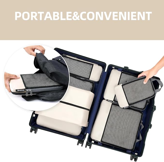 BAGAIL 4 Set/6 Set/8 Set Compression Packing Cubes Travel Accessories - Image 7