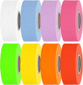 Perco 1 Line Multicolored Sleeves—80 Rolls, 10 Sleeves, 80,000 Labels for Perco Lite, X, Plus & Pro Guns—Includes White, Yellow, Blue, Lavender & Fluorescent Colors (Red Green Pink Orange)—Made in USA