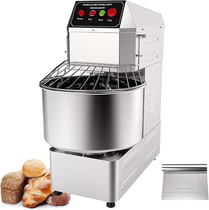 INTSUPERMAI Commercial Dough Mixer Machine Electric Food Mixer with Double Action Double Speed Spiral Mixing for Schools Bakeries Restaurants Pizzerias 110V (Standard Type, 40L)