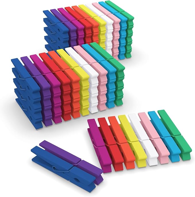 100 Pcs Colored Clothes pins by FEFU