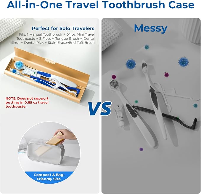 Wider Aluminum Toothbrush Travel Case, Portable Travel Toothbrush Holder - Image 6