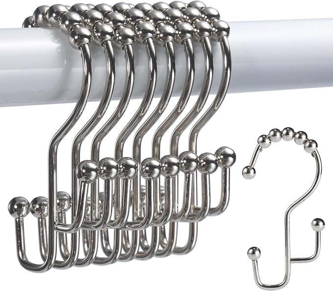 SUTINE Shower Curtain Hooks, Stainless Steel Bathroom Shower Hooks by SUTINE