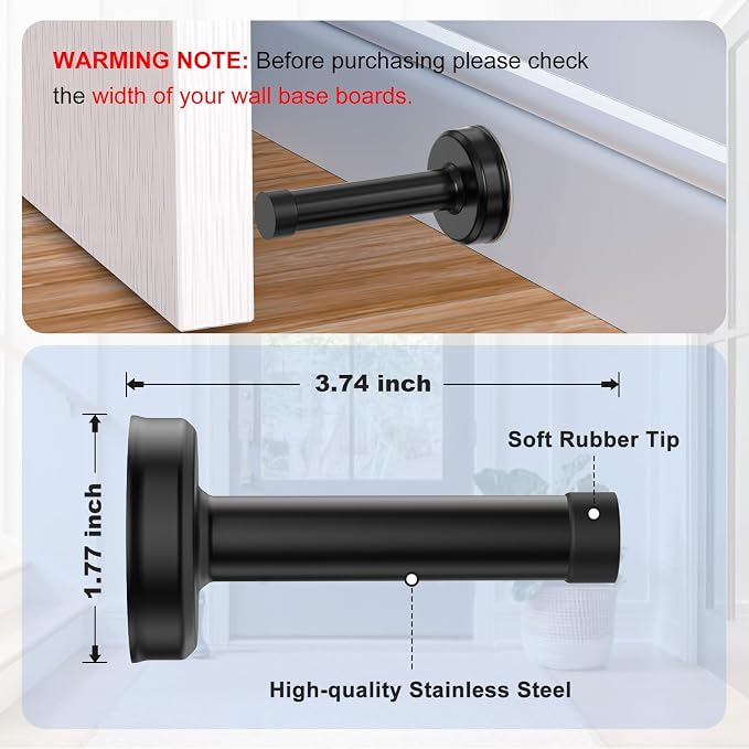 1 Pack Door Stopper, No Drilling Wall Protection - Image 3