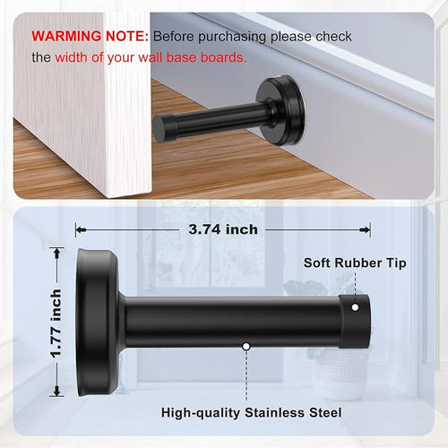 10 Pack Door Stops, Stainless Steel Door Stoppers, No Drilling Door Stops - Image 2