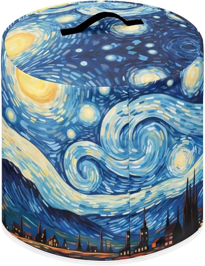 Van Gogh Starry Night Pressure Cooker Cover for Women Dust Protection Insulated Rice Cooker Cover with Easy to Clean Lining Dust Cover with Pockets for Instant Pot 8 Quart Appliance Cover