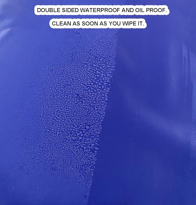 Chemical Resistant Vinyl Apron - Blue Plus Size Unisex PVC Aprons for Dishwashing,Dog Grooming,Gardening,Fish Cleaning,Lab Work（3 Pack）