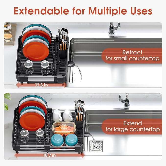 TOOLF Expandable Dish Drying Rack - Image 3