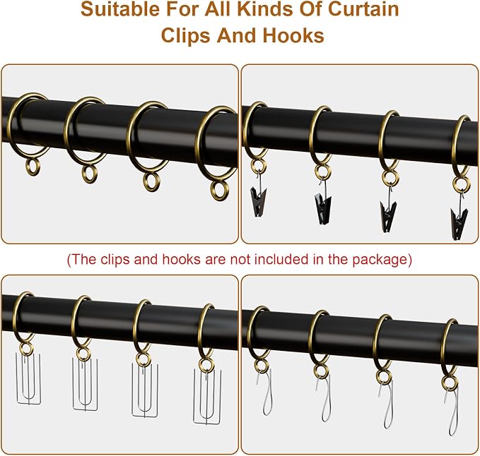 24 Packs Bronze Metal Curtain Rings - Image 3