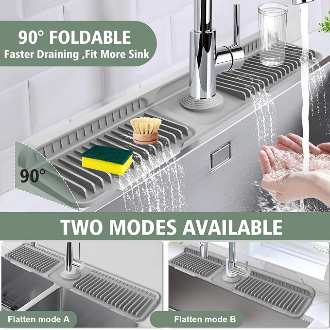 24-Inch Kitchen Sink Splash Guard Mat | 7° Slope - Image 5