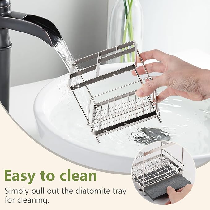 Electric Toothbrush Holders for Bathrooms Toothpaste Organizer, Sliver | Carbon - Image 4
