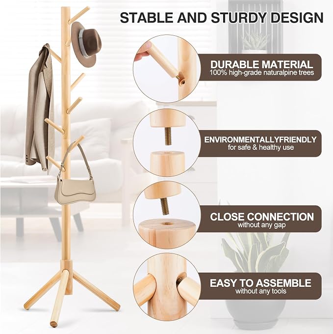 WANGMUXIA Freestanding Coat Rack | Coat Rack - Image 3