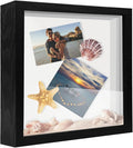 12x12 Shadow Box Frame Display Case, Wood with Plexiglass, Display Case Box for Memorabilia, Medal, Crafts,Tickets & Photos, Picture Frame for Wall and Tabletop (Black, 12x12)