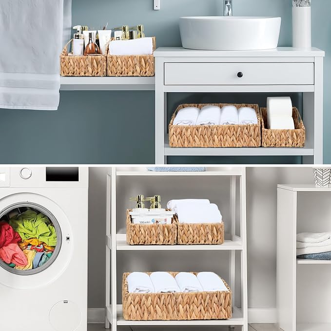 Pantry Baskets for Organizing, Wicker Basket Shelf Storage - Image 7