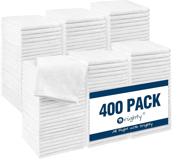 Orighty Microfiber Washcloths 400 Pack, Highly Absorbent and Soft Feel Face by AllRightinOrighty