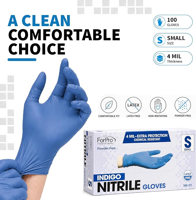 ForPro Disposable Nitrile Gloves, Chemical Resistant, Powder-Free, Latex-Free - Image 7