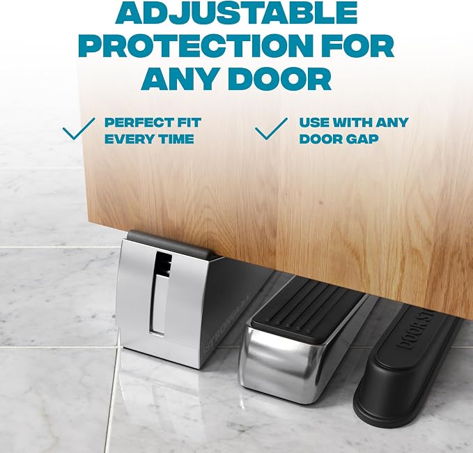 Stoppers for Bottom of Door – Heavy Duty Metal Rubber Door Stopper, Non-Slip - Image 3
