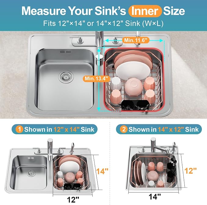 GSlife Small in Sink Dish Drying Rack - Image 3