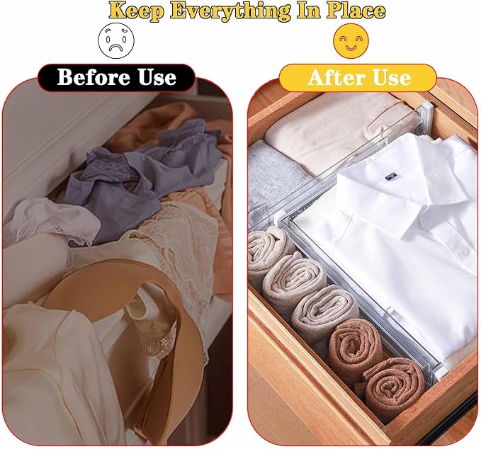Drawer Dividers for Clothes, 3.15" High 11.34"-19.69" | Adjustable Expandable - Image 3