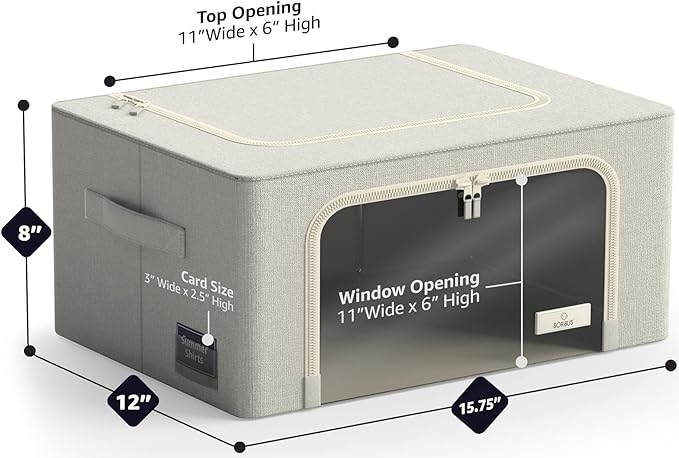 Sorbus Storage Bins with Metal Frame - Image 3