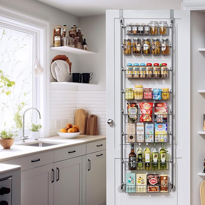 Delamu Over The Door Pantry Organizer, 8-Tier Pantry Door Organizers and Storage - Image 6