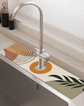 Patterned Sink Faucet Mat Kitchen Splash Guard Super Absorbent Drying Mat by BnhjsdwTablecloth