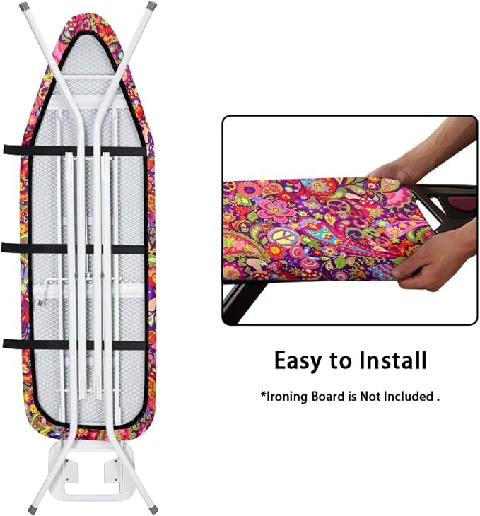Hippie Peace Symbol Ironing Board Cover 18x58 Ironing Board Cover, Resist - Image 5
