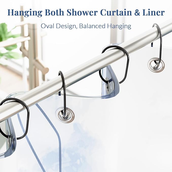 Bathway Shower Curtain Rings, Bathway Shower Curtain Hooks, Anti-Drop Smooth - Image 4