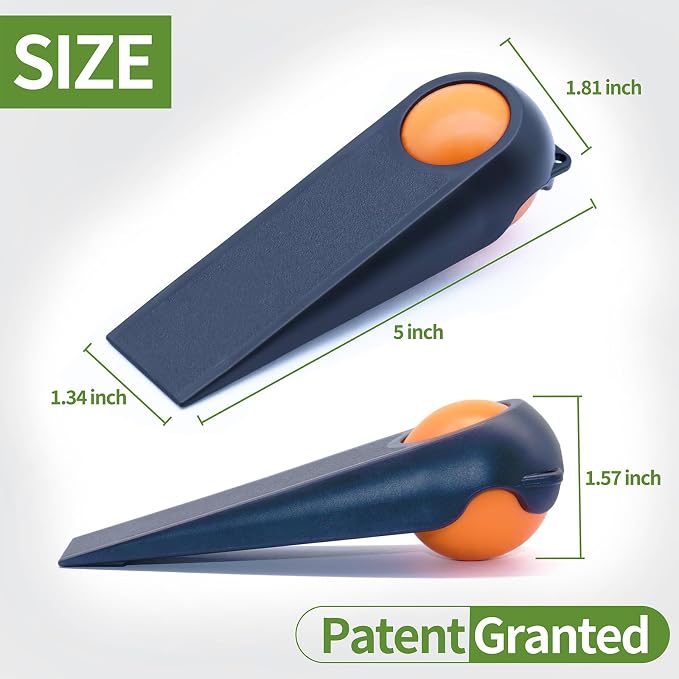 Door Stoppers for Bottom of Door, 2-Combo Pack Black and Orange | Magic Ball - Image 3