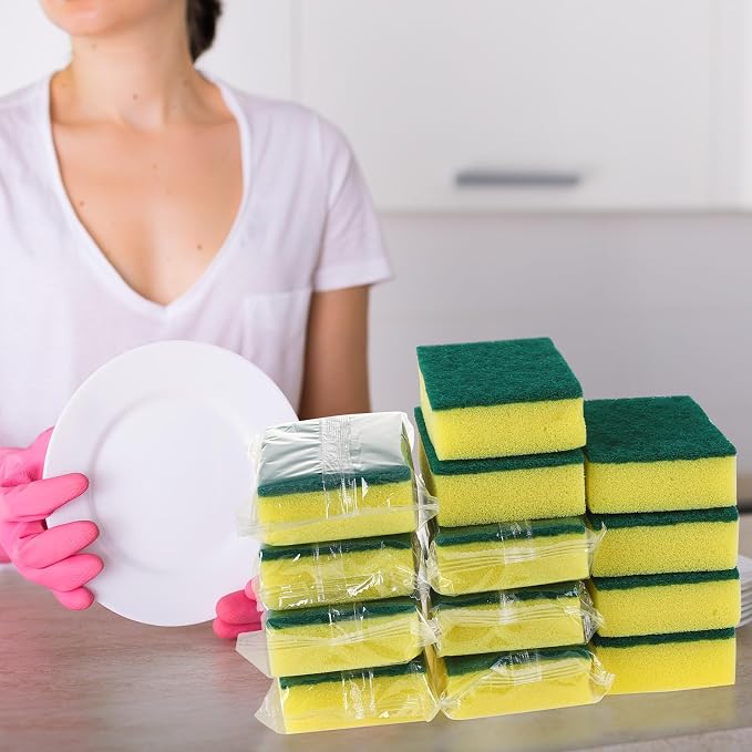 90Pack Individually Wrapped Sponges Uncompressed Kitchenware | Dishwashing Non - Image 6