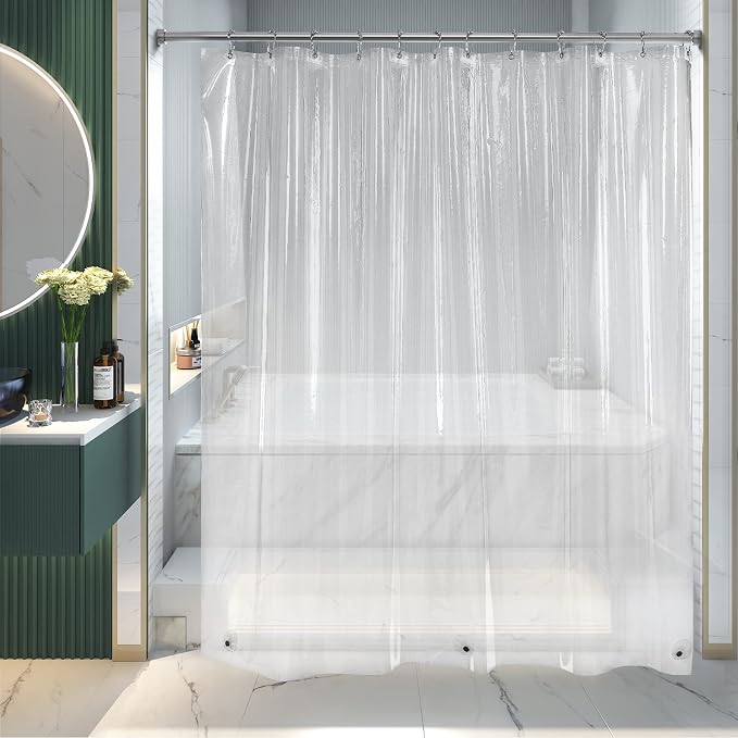 AmazerBath Clear Shower Curtain Liner, 72x78 Long Plastic Shower Curtain Liner - Image 9