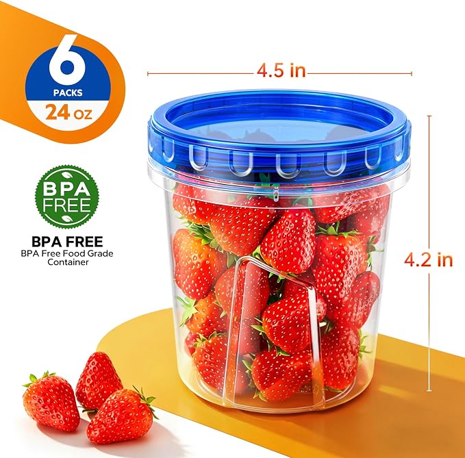 HOMETALL Freezer Storage Containers, Airtight Plastic | Food Storage Containers - Image 2