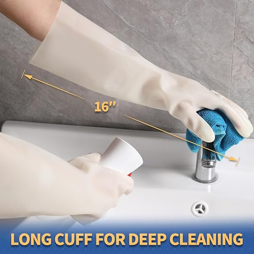 BOOMJOY Nitrile Cleaning Gloves, Long Cuff Dishwashing Gloves Heavy Duty - Image 7