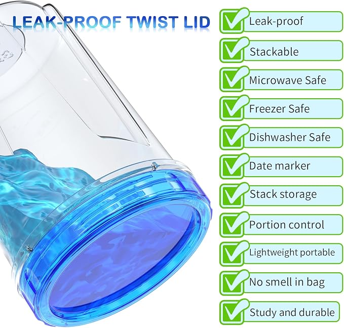 HOMETALL Food Storage Freezer Containers | Clear bottom - Image 3