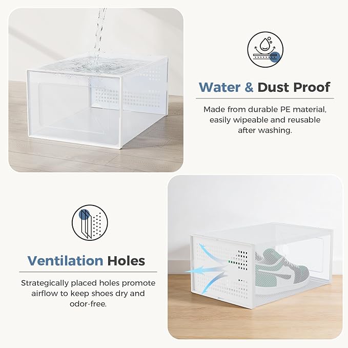 DUMOS Shoe Storage Boxes, Display Sneaker Case Organizer - Image 5