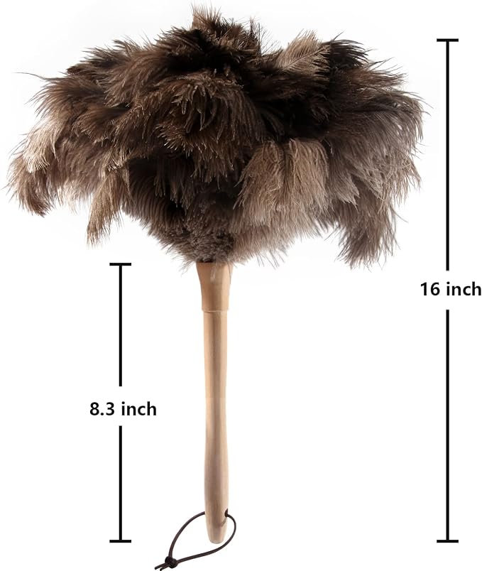 THARAHT 1PCS Ostrich Feather Duster Fluffy Natural - Image 2