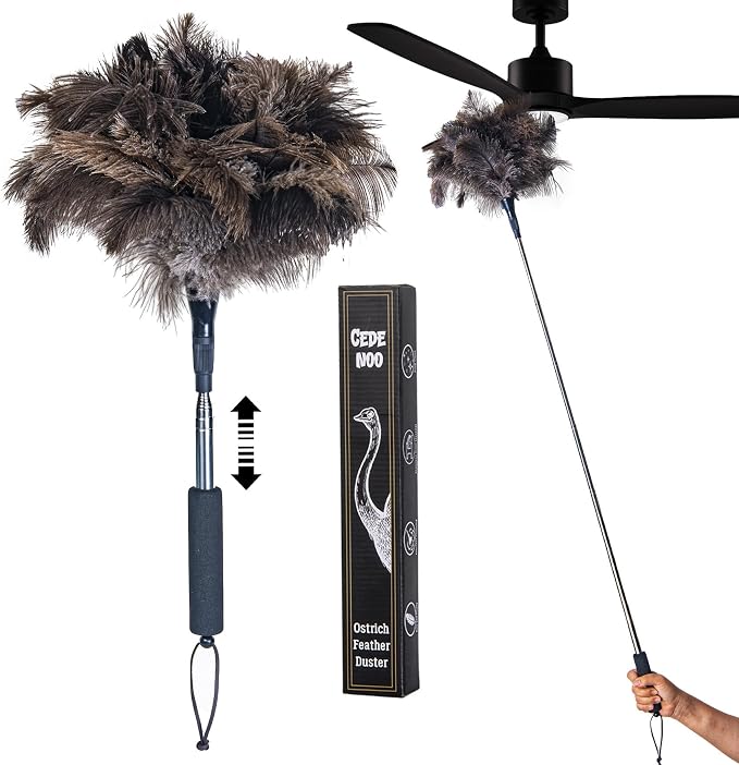 Ostrich Feather Duster for Electronics, Keyboard – Soft Dusting Tool for Screen by Unknown