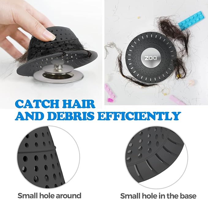 Bathtub Drain Strainer Silicone Bathroom Stopper Fixture Accessories | 2-Pack - Image 4