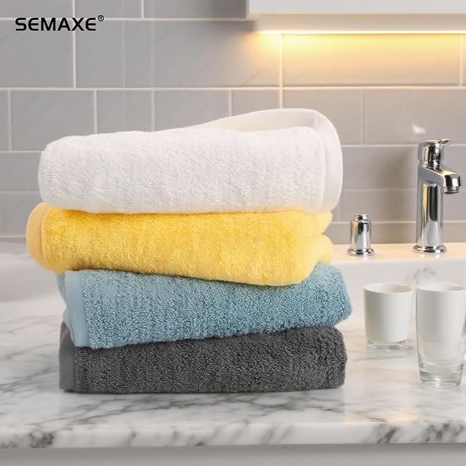 SEMAXE 6-Pack Blue Cotton Hand Towels - Image 9